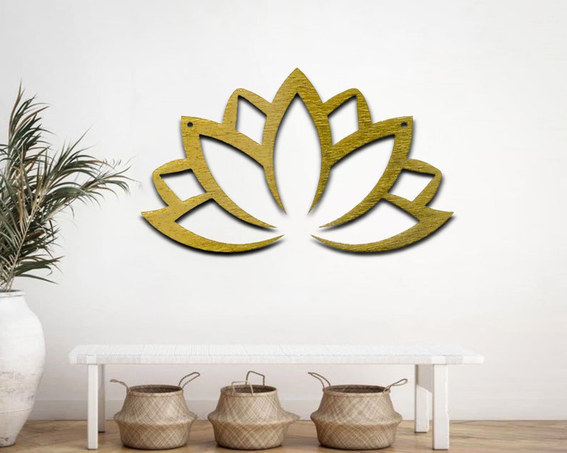 Metal Lotus Flower Wall Art Lotus Flower Wall Decor Large Etsy
