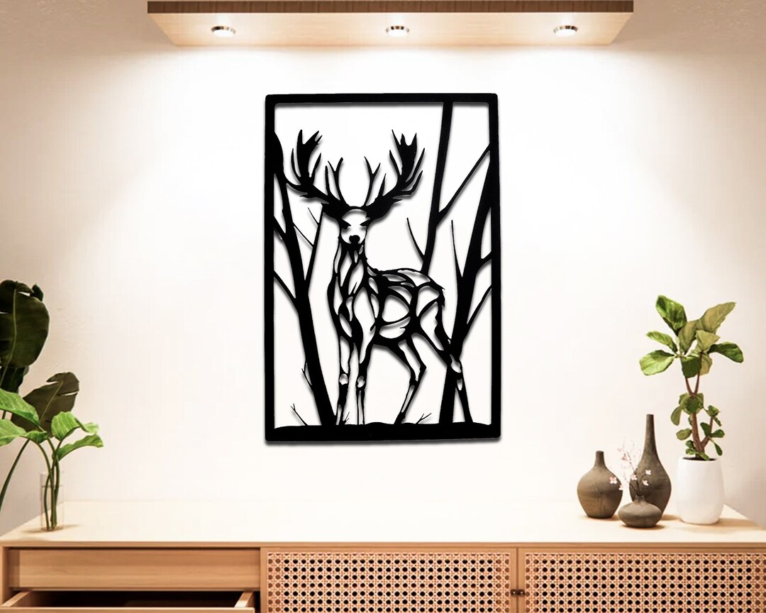 Metal Deer Wall Art, Deer Head Art, Deer Lover, Unique Living Room Wall