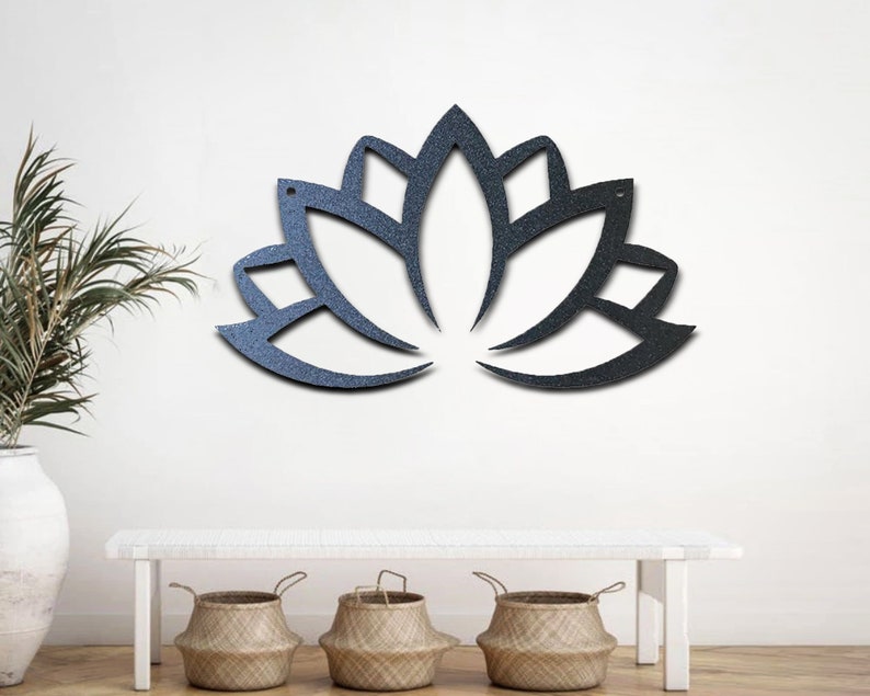 Metal Lotus Flower Wall Art Lotus Flower Wall Decor Large Etsy