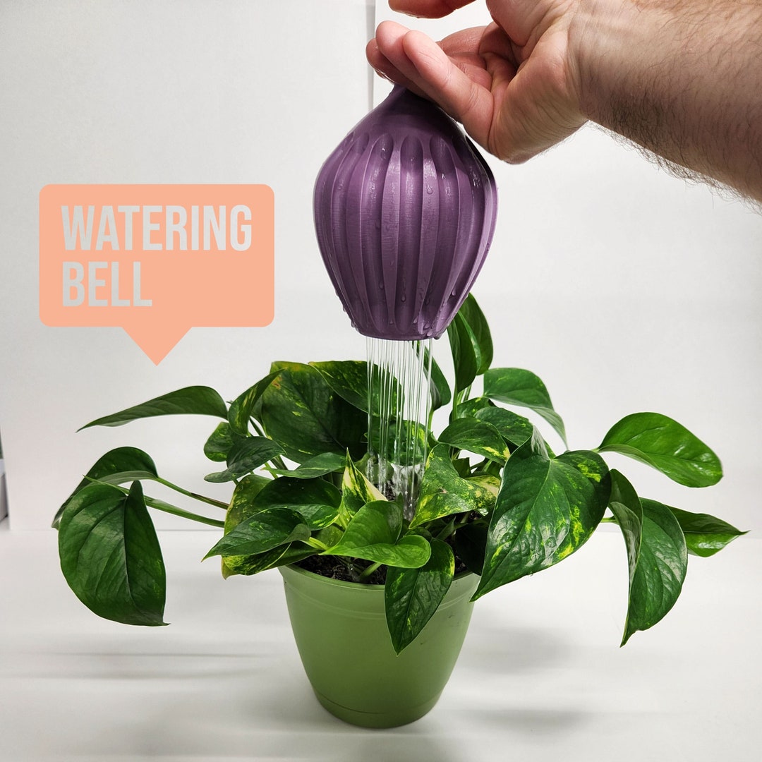 Watering Bell, Thumb Controlled Plant Watering Pot, Patterned Bell 3D
