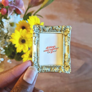 Mini Art Romans 8 28 All Things Work Together For Good. Bible Scripture Verse. Quirky Christian Gift. Handmade. Dollhouse Decor