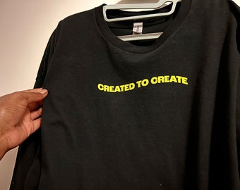 Minimal Created to Create Artist Puff Vinyl Graphic Tee T-Shirt