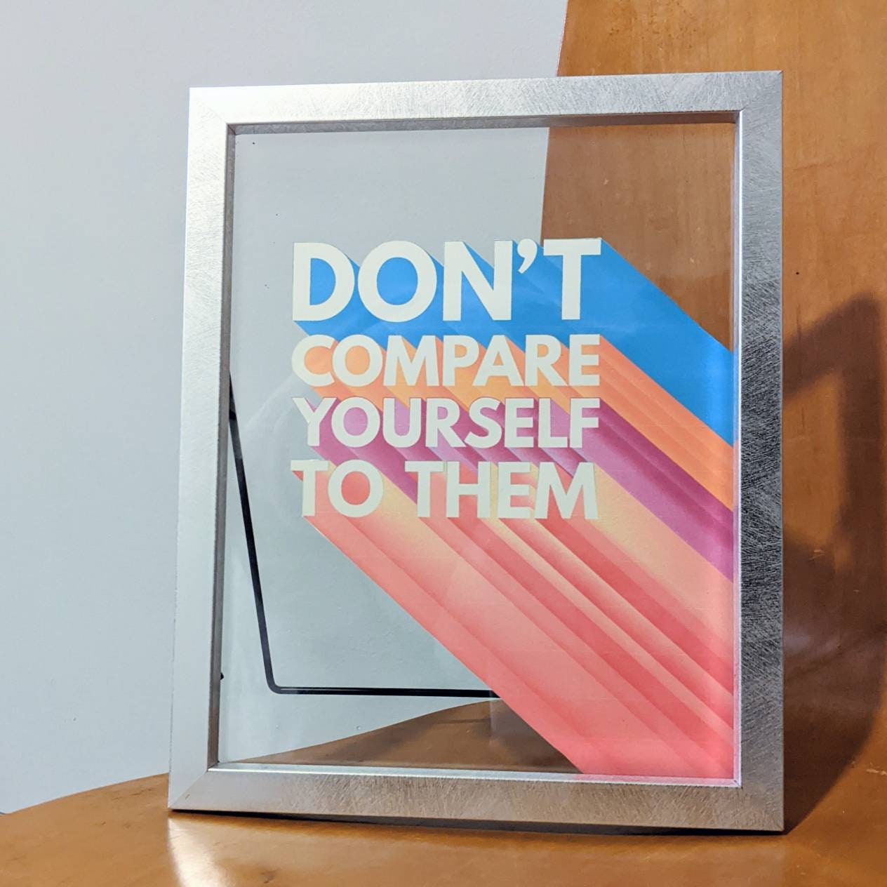 Self Love and Confidence Print. Inspirational, Fun, Bright, Colorful, Handmade Home Decor. 8x10 Framed Art Poster. Acrylic Art Style
