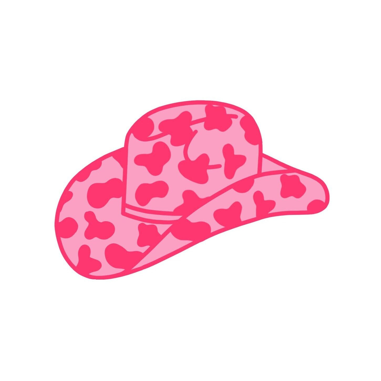 Pink Cow Print Cowboy Hat Embroidery Design - Etsy
