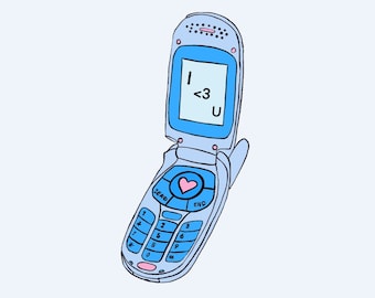 y2k flip phone Embroidery Design PES