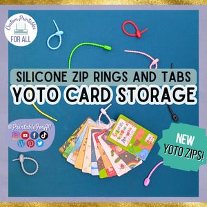 NIEUWE Yoto-ritsen! Sets siliconen ringen en lipjes voor georganiseerde kaartopslag en display-oplossing, 9 kleuren, zelfklevende hangtag-sleutelhanger met ronde gaten