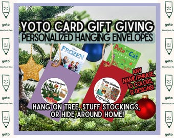 Yoto Card Gift Giving Hanging Envelope Personalized for Christmas Tree/Scavenger Hunt Gift Wrap