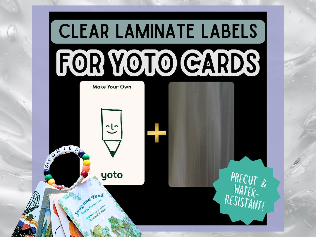 Clear Laminate Yoto Card Label Precut, Water-resistant Sticker, Peel ...