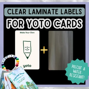 Etiquette plastifiée transparente Yoto Card prédécoupée, autocollant résistant à l'eau, adhésif pour protéger les cartes MYO et Yoto, système de bibliothèque, étiquettes imprimées