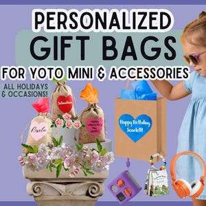 Sacchetto regalo Yoto personalizzato per biglietti, mini, espositore portaoggetti personalizzato per le feste, per fare regali per compleanni, Natale, San Valentino, Pasqua