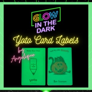 Glow-in-the-Dark Yoto Card-label Waterbestendig vinylsticker voorgesneden peel-and-stick voor bibliotheeksysteem, MYO-kaarten en Yoto Card-collectie