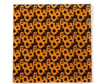Golden Sunflower Field Pattern Acrylic