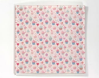 Sweetheart Cupcake Party Pattern Acrylic