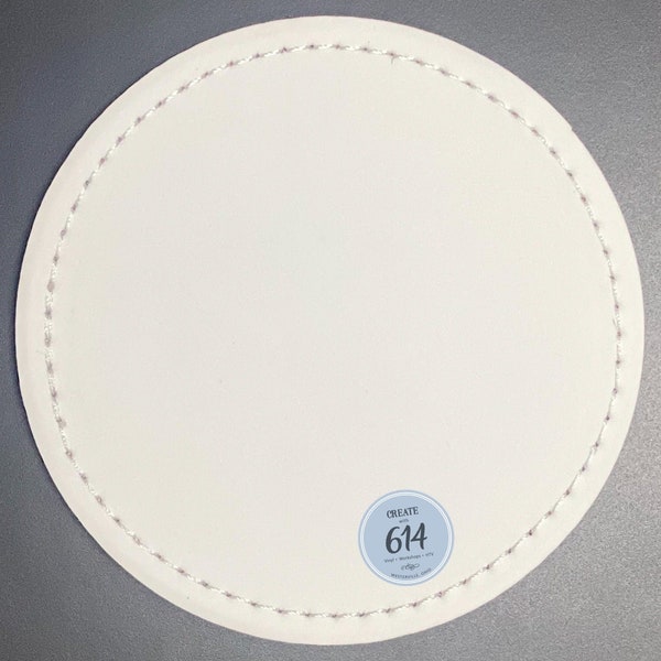 Sublimato Sublimation Leatherette Faux Leather Patch Round 3" with Adhesive