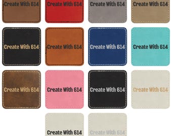 Laserable Leatherette 2.5" Square with Adhesive Patch