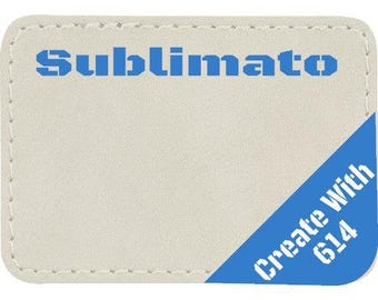 Sublimation Leatherette Faux Leather Patch Rectangle 3.5" x 2.5" with Adhesive