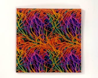 Neon Chaos Threads Pattern Acrylic