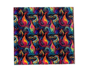 Neon Peacock Swirl Pattern Acrylic