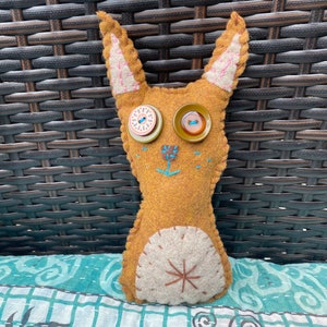 Handmade felt dog stuffie, spirit dog, charm dog, felt stuffed toy dog, dog plushie, gift for dog lovers