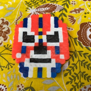 Macho Libre mask, Macho libre mask magnet, perler bead magnet, kitchen magnet, funny magnet