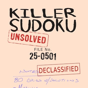 Killer Sudoku, File No. 25-0501  - Digital Download