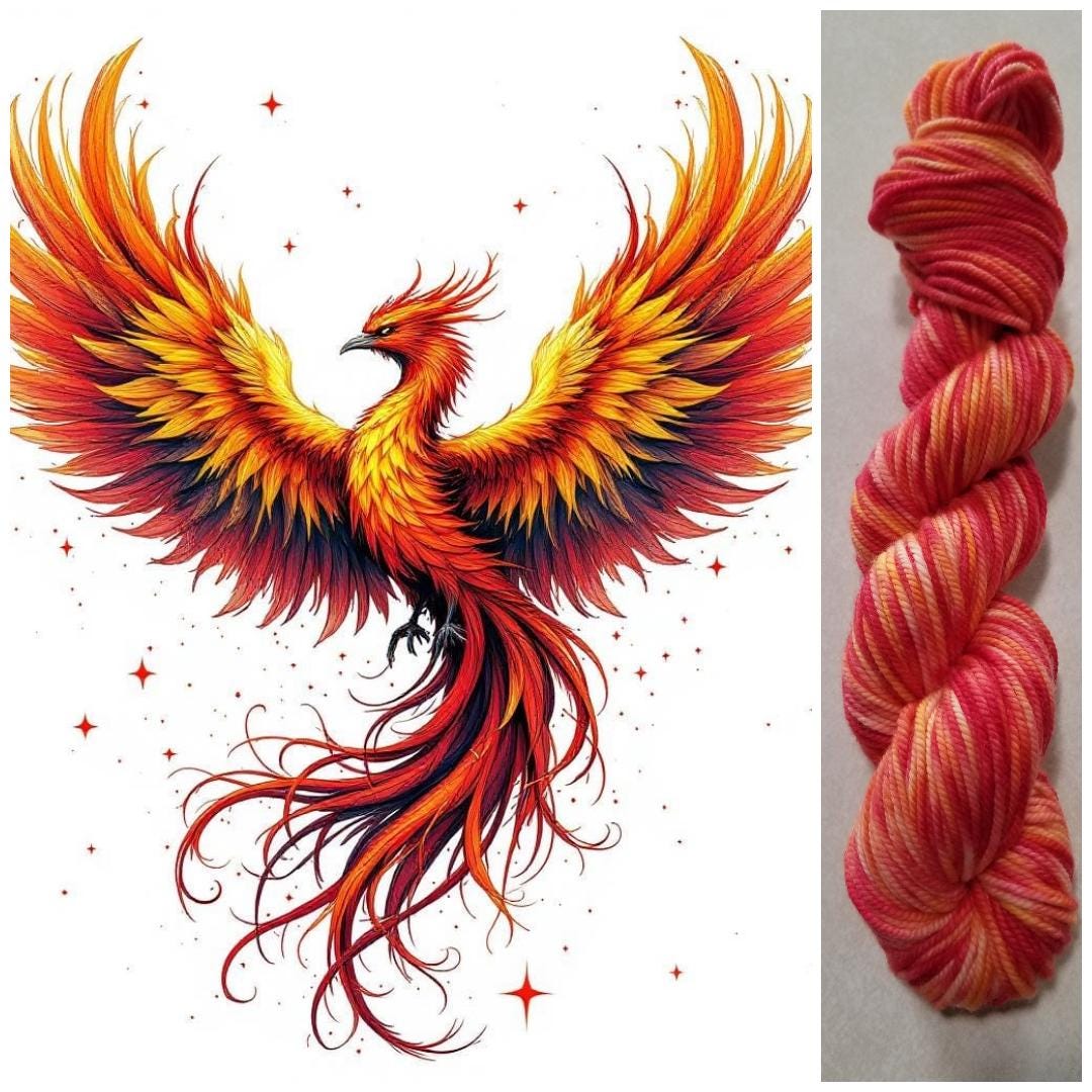 Phoenix Rising Hands Phoenix Rising: Hand Dyed Variegated Yarn - Bulky Weight - One of a ...