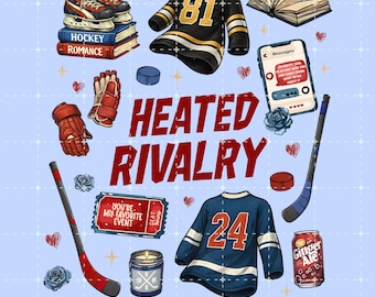 Heated Rivalry Hockey Romance Illustration PNG