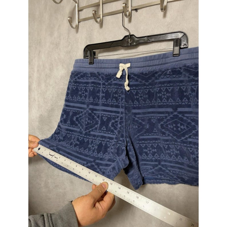 Chubbys Shorts Männer XL Blau Die Kornkreise Velour Azteken Sweat Lounge Wear 5,5" Bild 4