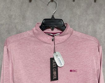 NWT Black Clover Sweater Men L Pink Vivid Luck 1/4 Zip Pullover Layering Active