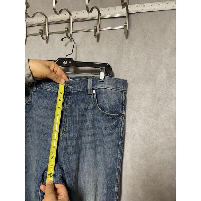 Wrangler Jeans Men 36x30 Blu Stone Wash Denim Retro Slim Straight Cowboy Western image 5