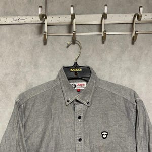 Aape By A Bathing Ape Shirt Men L Gray Oxford Academia Dress Casual Preppy BAPE
