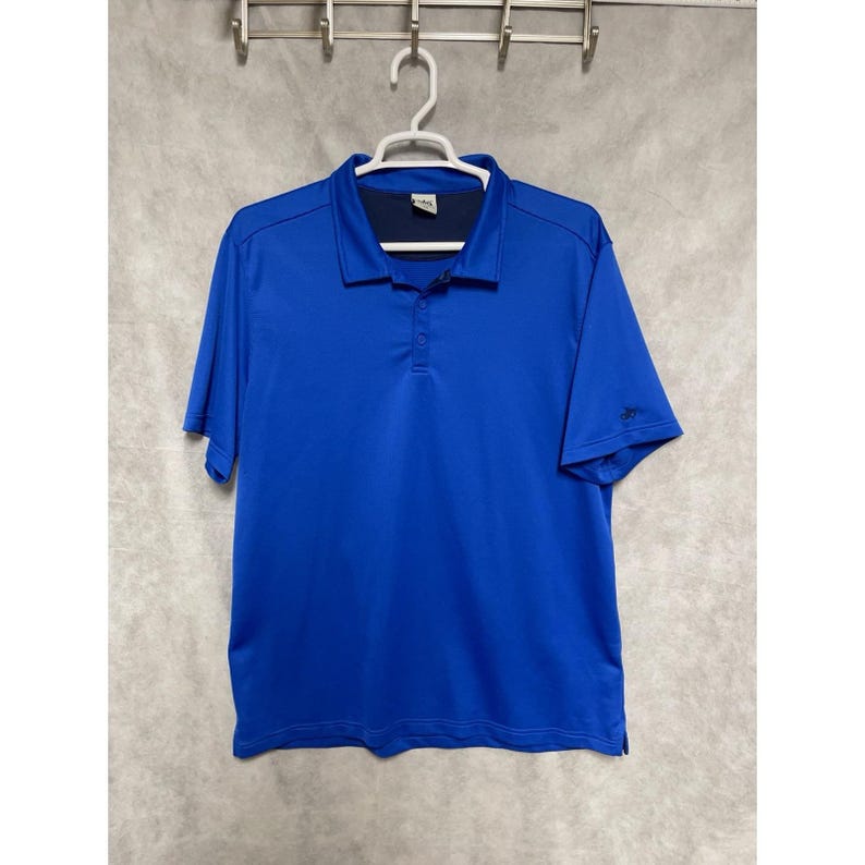 Alo Polo Shirt Men XXL Royal Blue CoolFit Performance Yoga Anti Microbial Active image 2
