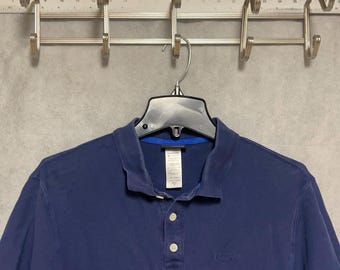 Patagonia Polo Shirt Men M Blue Pique Casual Organic Cotton S/S Knit Golf Logo