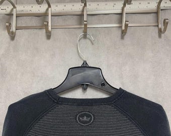 Peter Millar Sweater Men's L Gray Striped Crown Crafted Sweatshirt Pullover Crew