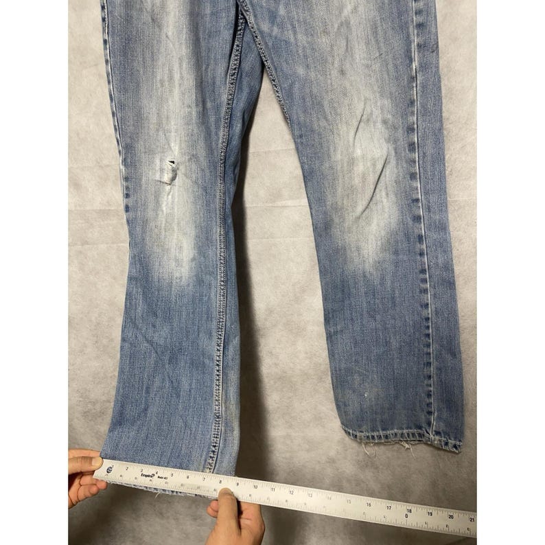 Wrangler Jeans Men 32X34 Blue Denim 20X Bootcut Cowboy Western Ranch Distressed image 4