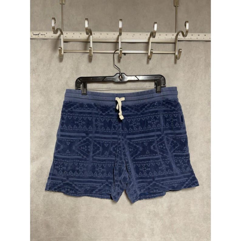 Chubbys Shorts Männer XL Blau Die Kornkreise Velour Azteken Sweat Lounge Wear 5,5" Bild 2