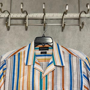 retro fit dress Non-Iron Cotton Stripe Dress Shirt With Contrast Trim