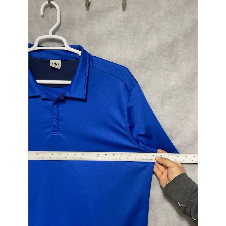 Alo Polo Shirt Men XXL Royal Blue CoolFit Performance Yoga Anti Microbial Active image 3