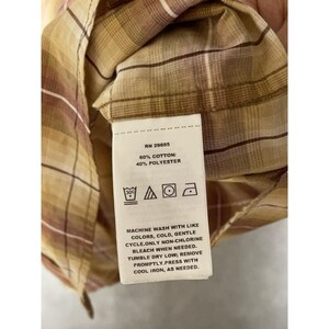 Chemise Pendleton pour homme L beige à carreaux, cow-boy boutonnée avec boutons-pression, corvée de rodéo image 7
