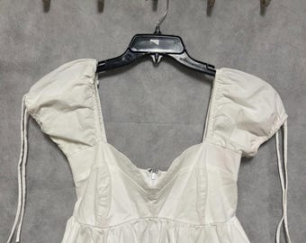 Abercrombie & Fitch Dress Women MP White Puff Sleeve Mini Babydoll Cottagecore