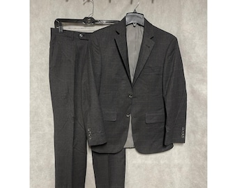 Jos A Bank Suit Men 35S 36S Gray Plaid 1905 2B Flannel Wool Tailored 30X28 Luxe