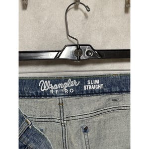 Wrangler Jeans Men 36x30 Blu Stone Wash Denim Retro Slim Straight Cowboy Western image 8