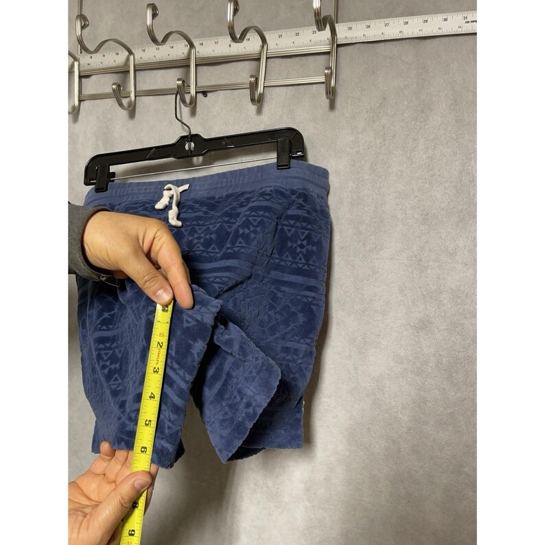 Chubbys Shorts Männer XL Blau Die Kornkreise Velour Azteken Sweat Lounge Wear 5,5" Bild 6