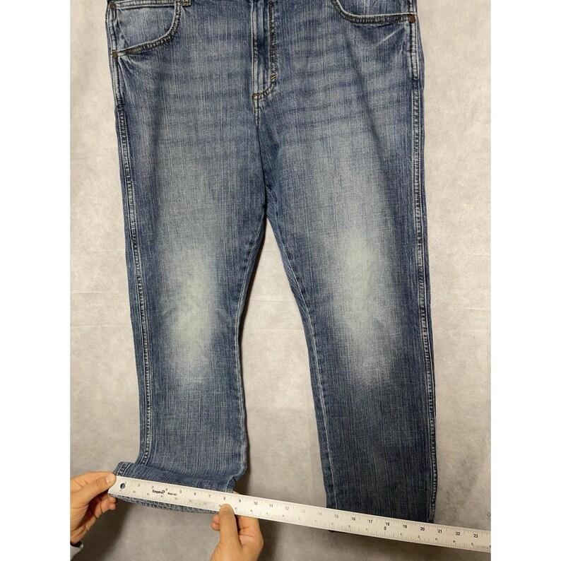 Wrangler Jeans Men 36x30 Blu Stone Wash Denim Retro Slim Straight Cowboy Western image 4