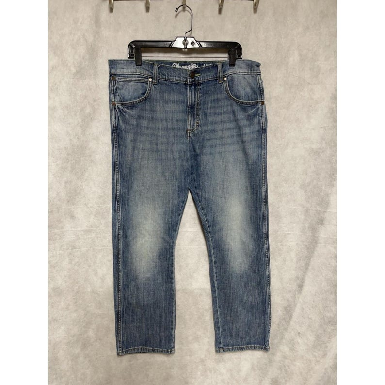 Wrangler Jeans Men 36x30 Blu Stone Wash Denim Retro Slim Straight Cowboy Western image 2