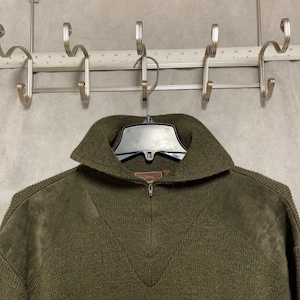 Le Chameau Sweater Men L Hunting Shooting 1/4 Zip High Neck Wool Blend Outdoor