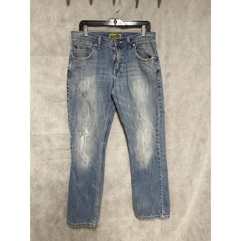 Wrangler Jeans Men 32X34 Blue Denim 20X Bootcut Cowboy Western Ranch Distressed image 3