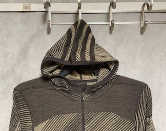 Sudadera con capucha Smartwool para hombre, talla M, color marrón, con cremallera de 1/4, tejido térmico Intraknit 200.