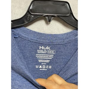 HUK Shirt Men 3XL Blue Waypoint Fishing S/S Tee Pocket Outdoor Performance UPF image 5