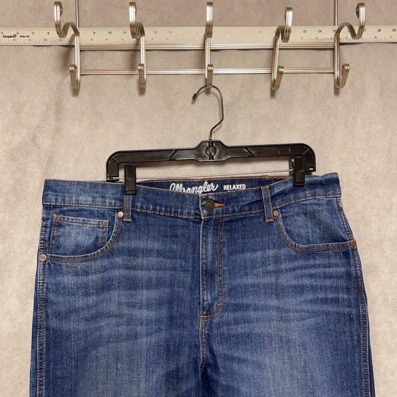 Wrangler Jeans Men 38x32 Blue Denim Retro Relaxed Boot Cut Whisker 10WRT20JH image 1